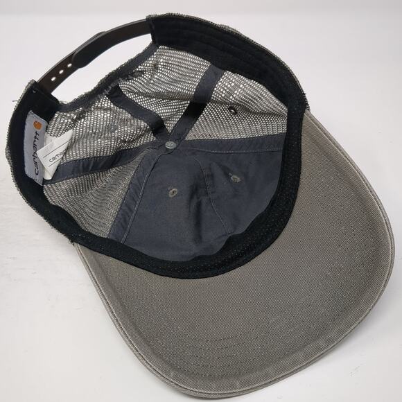 Carhartt Snapback Trucker Hat Gray One Size Adjustable Mesh Back Patched Logo - Picture 7 of 10